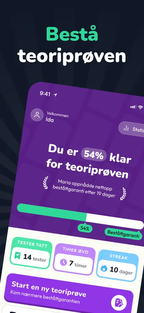 Progresjonsbar mot beståttgarantien